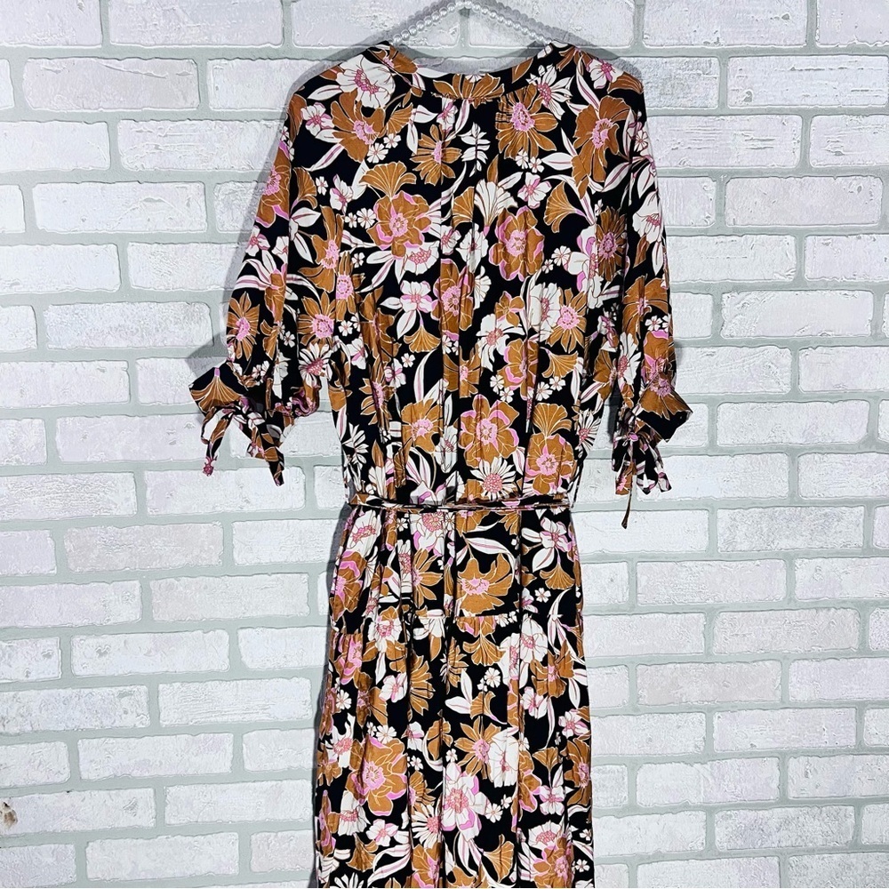 Bohme Kinsley Floral Short Sleeve Midi Dress Size S - Picture 6 of 14